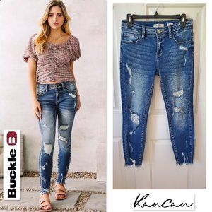 LK NEW! Buckle KANCAN Low Rise Distressed Ankle Skinny Stretch Jeans 27
